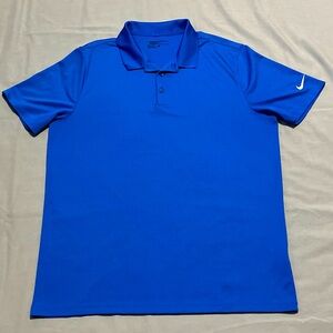 Nike Golf Polo Shirt Large L Blue Golf Dri Fit Standard Fit Casual Mens Work